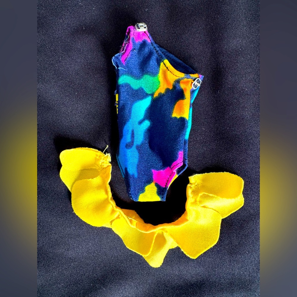 🌷Vintage 80s Barbie Doll Tropical Swimsuit w/ Convertible Ruffle or Cover Up